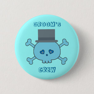 Niedliches die Crew-Junggeselle-Party des blauen Button