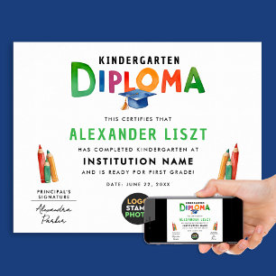 Niedliches digitales Zertifikat für den Kindstudie Poster