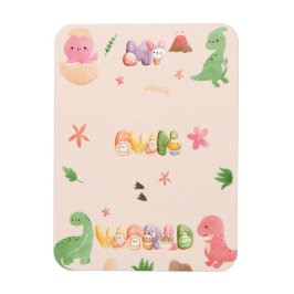 Niedliches Dinosaur World Flexible Foto Magnet
