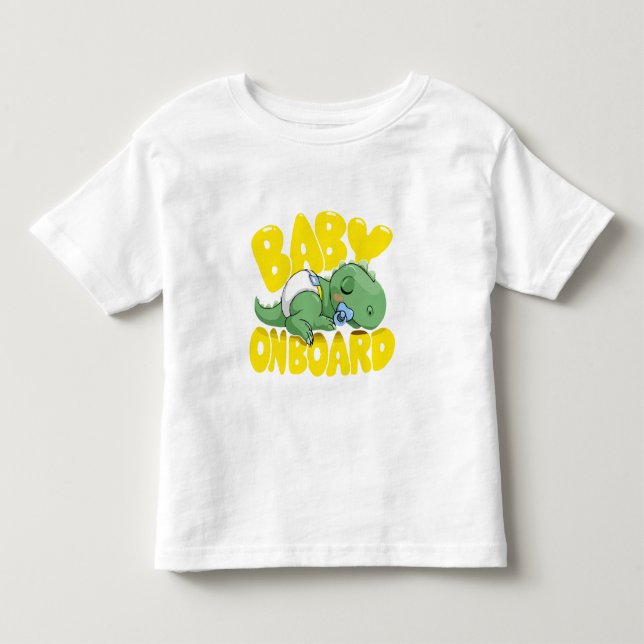 Niedliches Dinosaurier Baby an Bord Auto Decal | S Kleinkind T-shirt (Vorderseite)