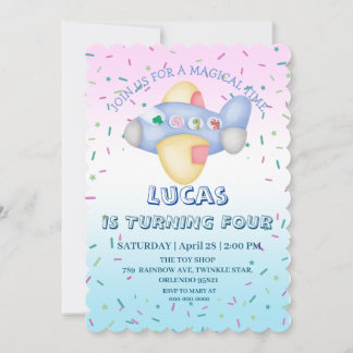 Niedliches Dinosaurier-Flugzeug Student Kindergebu Einladung