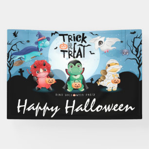Niedliches Dinosaurier-Halloween-Party Banner