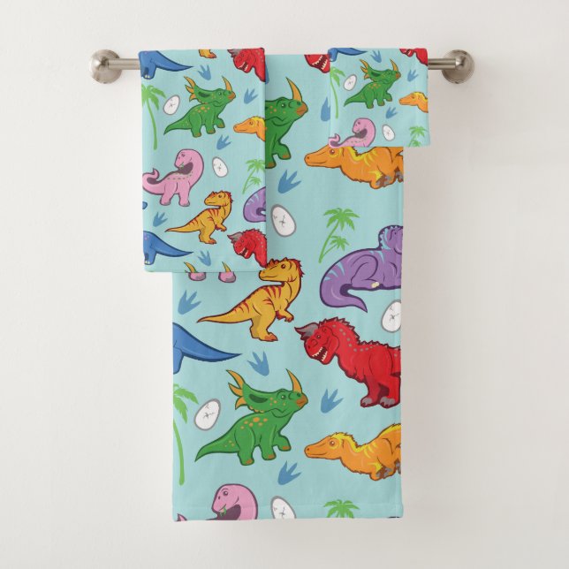 Niedliches Dinosaurier-Muster Badhandtuch Set (Insitu)
