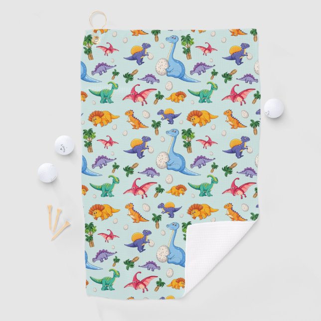 Niedliches Dinosaurier-Muster Golfhandtuch (Insitu)