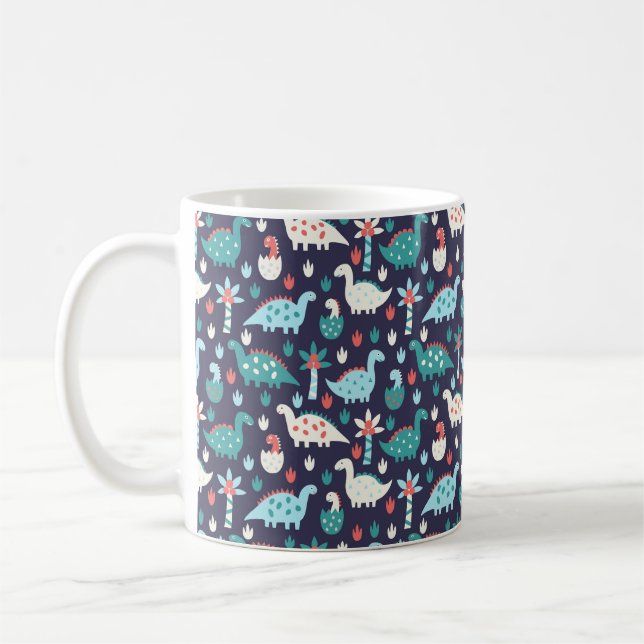 Niedliches Dinosaurier-Muster Kaffeetasse (Links)