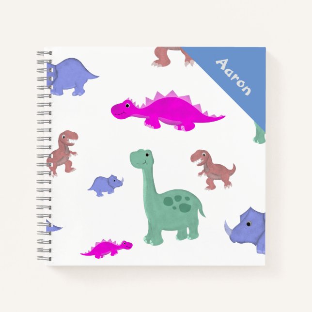 Niedliches Dinosaurier Muster Kids Notebook Notizbuch (Vorderseite)