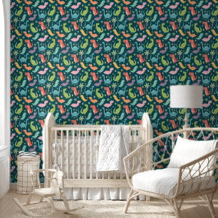 Niedliches Dinosaurier Muster Kids Zimmer Kinderzi Tapete