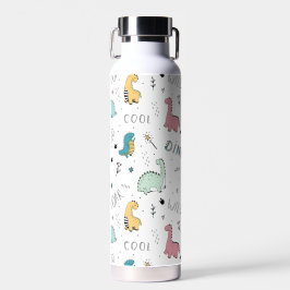 Niedliches Dinosaurier Muster Personalisiert Name Trinkflasche
