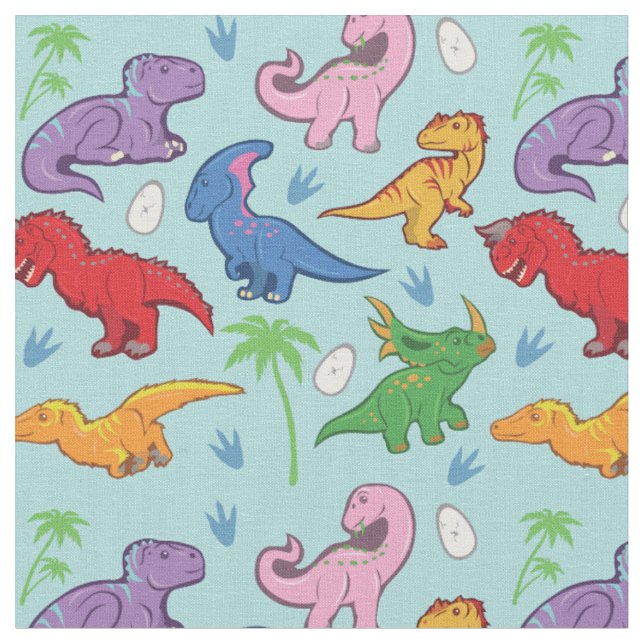 Niedliches Dinosaurier-Muster Stoff (Nahaufnahme)
