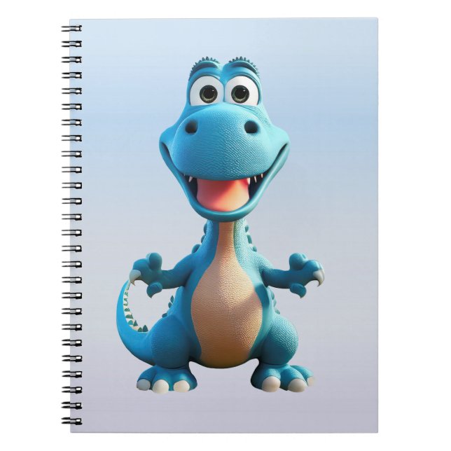 Niedliches Dinosaurier-Notebook, 6,5 x 8,75 Zoll Notizblock (Vorderseite)