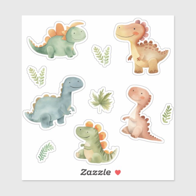 Niedliches Dinosaurier-Set Aufkleber (Blatt)