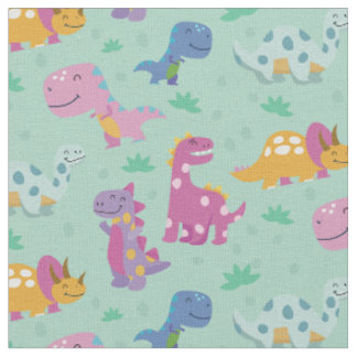 Niedliches Dinosaurier-Wiederholmuster Stoff