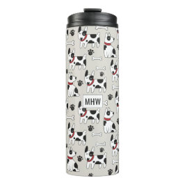 Niedliches Dog Muster, kundenspezifisch monogramm Thermosbecher