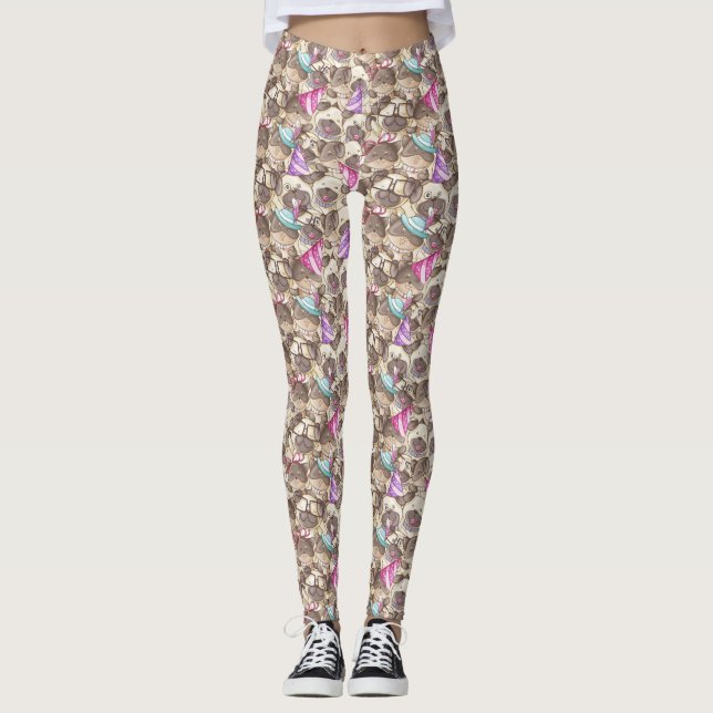 Niedliches Dog-Muster Leggings (Vorderseite)