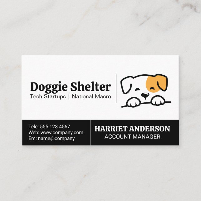 Niedliches Doggie-Logo Visitenkarte (Vorderseite)