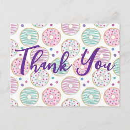 Niedliches Donut-Muster Vielen Dank Postkarte