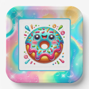 Niedliches Donuts Party Pappteller