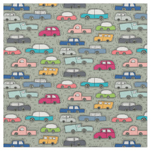 Niedliches Doodle-Automobil-Muster Stoff