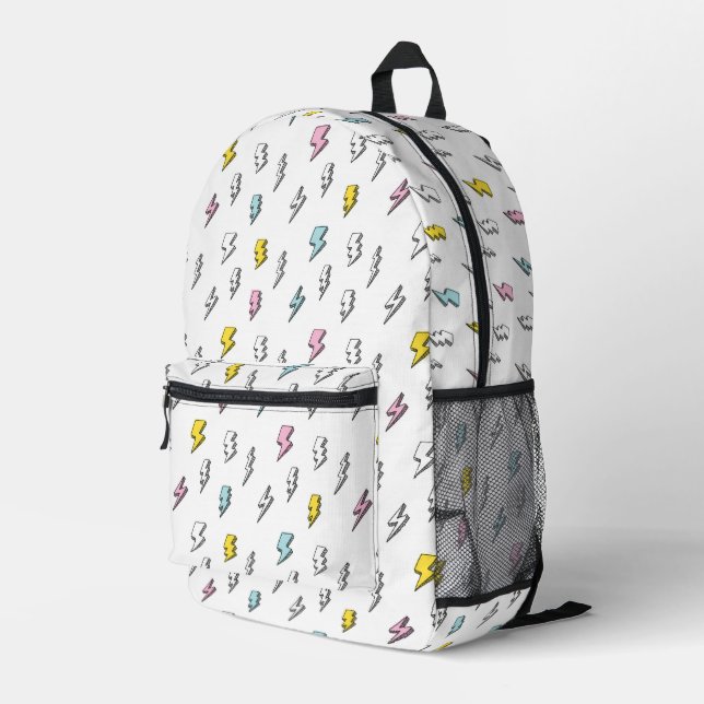 Niedliches Doodle-Blitzmuster Bedruckter Rucksack (Rückseitige Ecke Rechts)