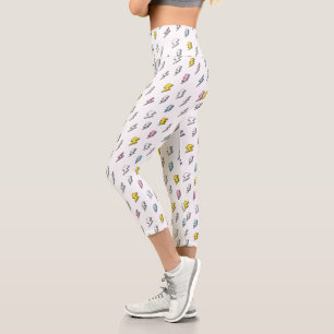 Niedliches Doodle-Blitzmuster Capri Leggings
