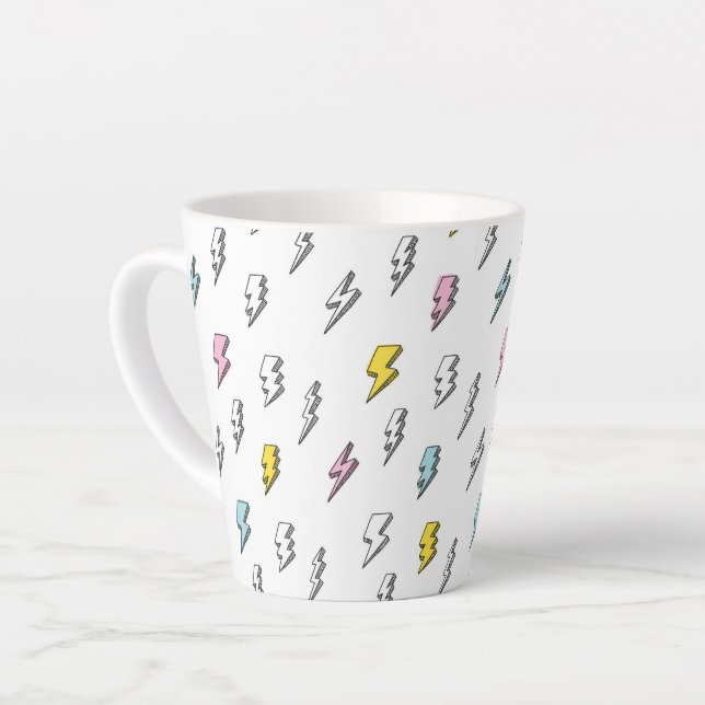 Niedliches Doodle-Blitzmuster Milchtasse (Linke Ecke)