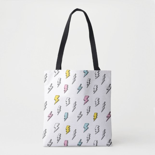 Niedliches Doodle-Blitzmuster Tasche (Vorderseite)