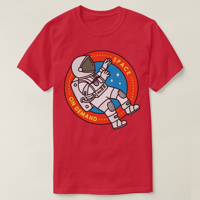 Niedliches Doodle des Astronauten im Weltraum T-Shirt (Design vorne)