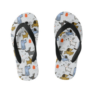 Niedliches Doodle-Dog-Muster Kinderbadesandalen