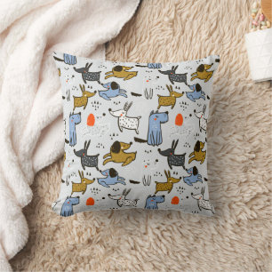 Niedliches Doodle-Dog-Muster Kissen