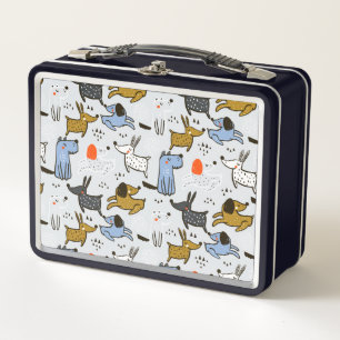 Niedliches Doodle-Dog-Muster Metall Brotdose