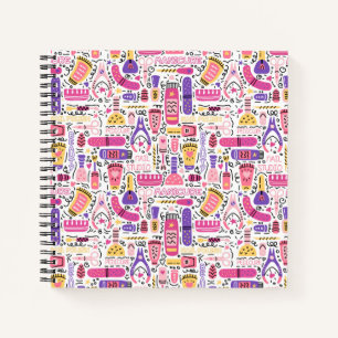 Niedliches Doodle Manicure-Muster Notizbuch