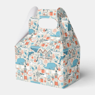 Niedliches Doodle-Muster in der Nordsee Geschenkschachtel