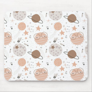 Niedliches Doodle-Planet-Muster Mousepad