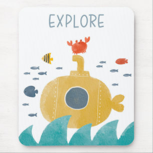 Niedliches Doodle-U-Boot Entdecken Mousepad