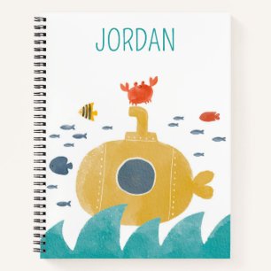 Niedliches Doodle-U-Boot Entdecken Notizbuch