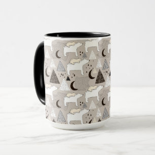Niedliches Doodle-Waldbärmuster Tasse