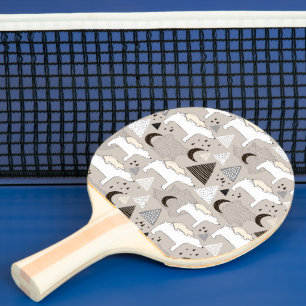 Niedliches Doodle-Waldbärmuster Tischtennis Schläger
