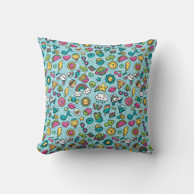 Niedliches Doodles-Kissen Kissen (Vorderseite)
