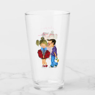 Niedliches Doppelglas mit Text - I Liebe Sie Glas