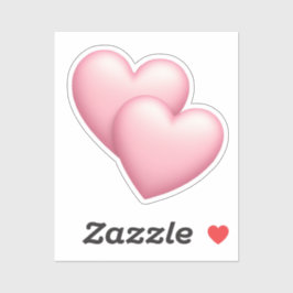 Niedliches Doppelrosa Herz Emoji Aufkleber