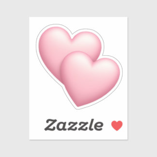 Niedliches Doppelrosa Herz Emoji Aufkleber
