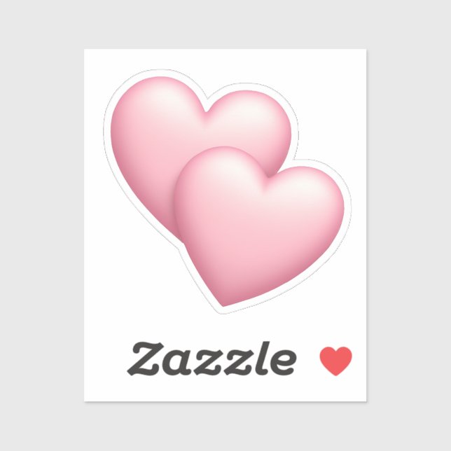 Niedliches Doppelrosa Herz Emoji Aufkleber (Blatt)