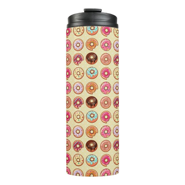 Niedliches Doughnut-Muster Thermosbecher (Vorderseite)
