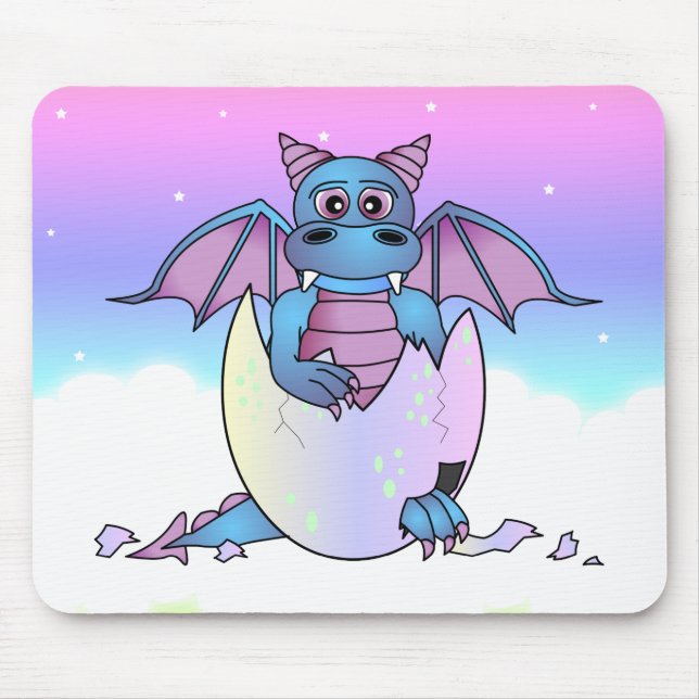 Niedliches Drache-Baby im gebrochenen Ei - Mousepad (Vorne)