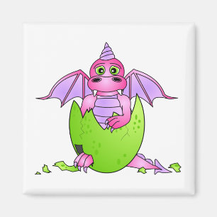 Niedliches Drache-Baby in gebrochenem Ei - Magnet