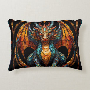 Niedliches Drachenmosaikdesign Dekokissen