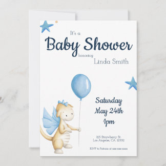 Niedliches Dragon Baby Dusche Party Einladung