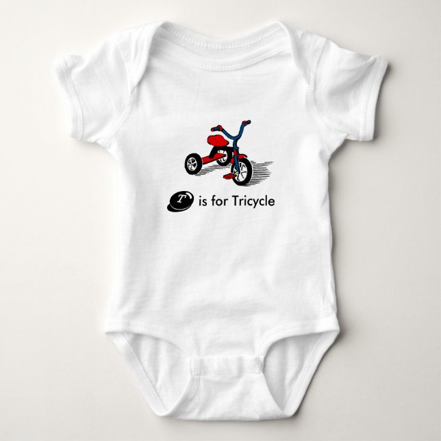 Niedliches Dreirad scherzt T-Shirt Baby Strampler (Vorderseite)