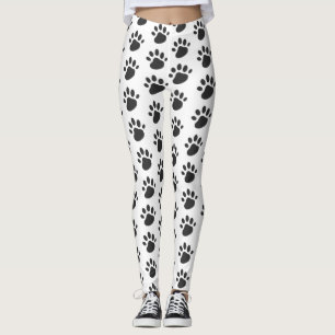 Niedliches Druckmuster Schwarz Leggings
