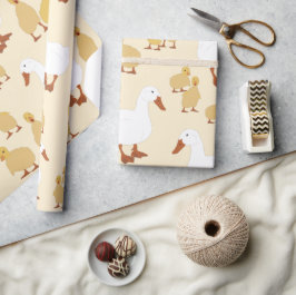 Niedliches Duck & Baby Duckling Muster Geschenkpapier